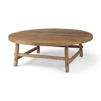 Rosie Medium Brown Solid Wood 48" Round Coffee Table - 48"L x 48"W x 16 ...